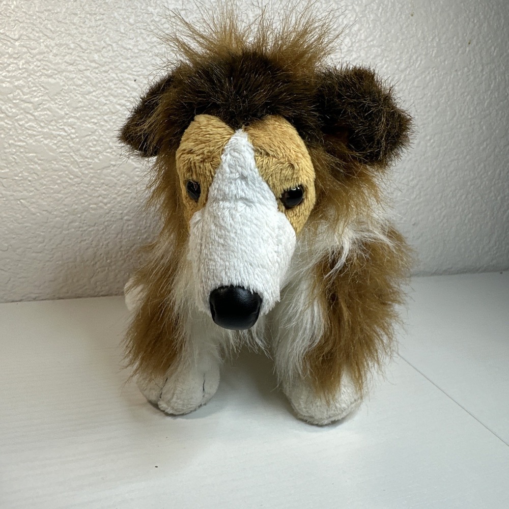 Ganz Webkinz Collie Dog Plush Stuffed Animal NO CODE Long Hair Soft 10"